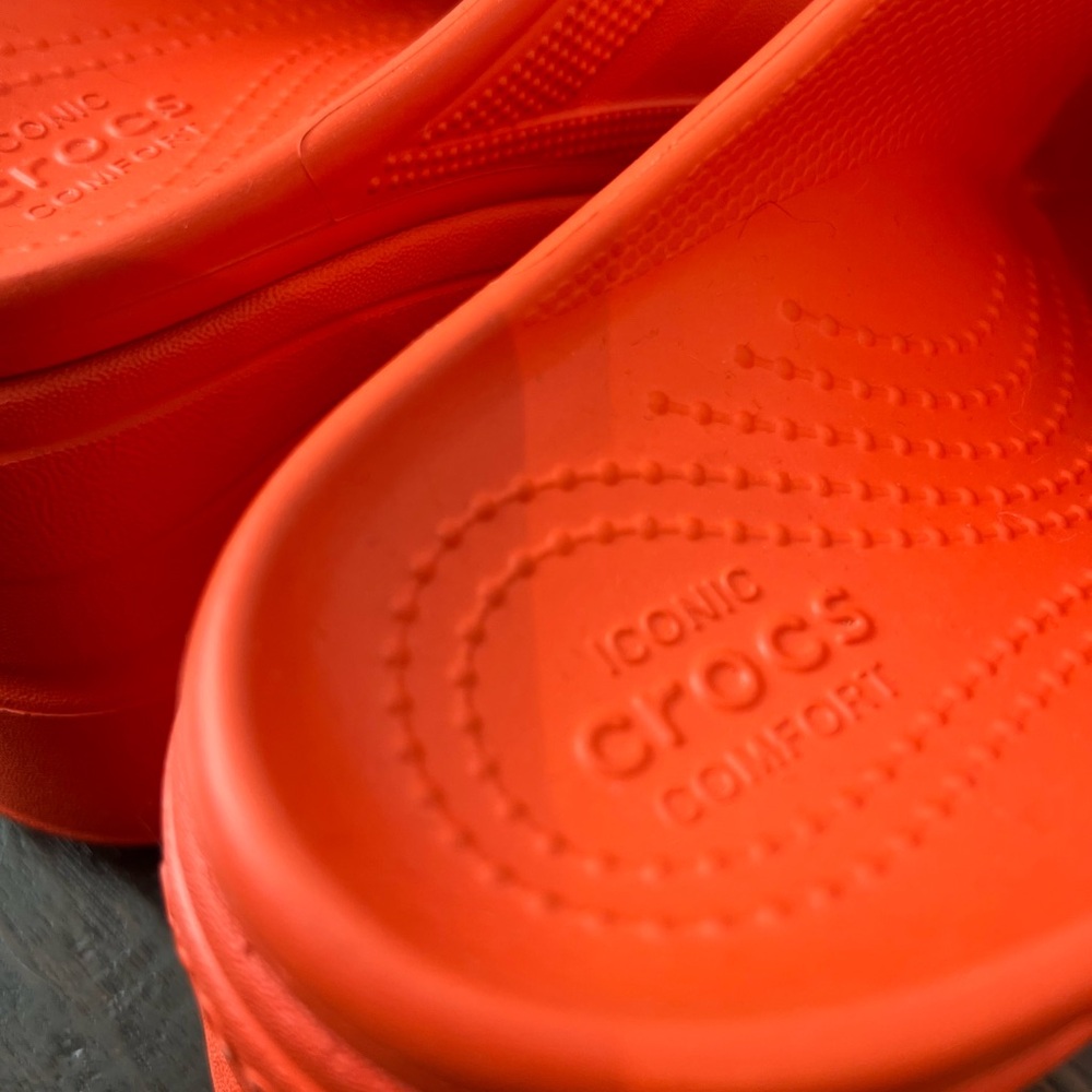 Orange CROCS Clogs w Vent Holes - Picture 4 of 5